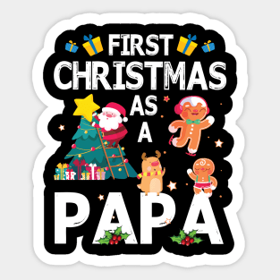 First Christmas As A Papa Merry Xmas Noel Day Grandpa Sticker